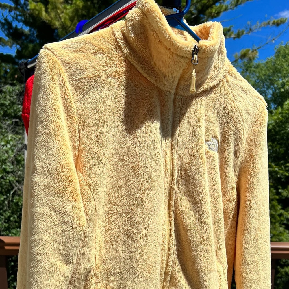 The North Face Yellow Fleece Fuzzy Full Zip Jacket